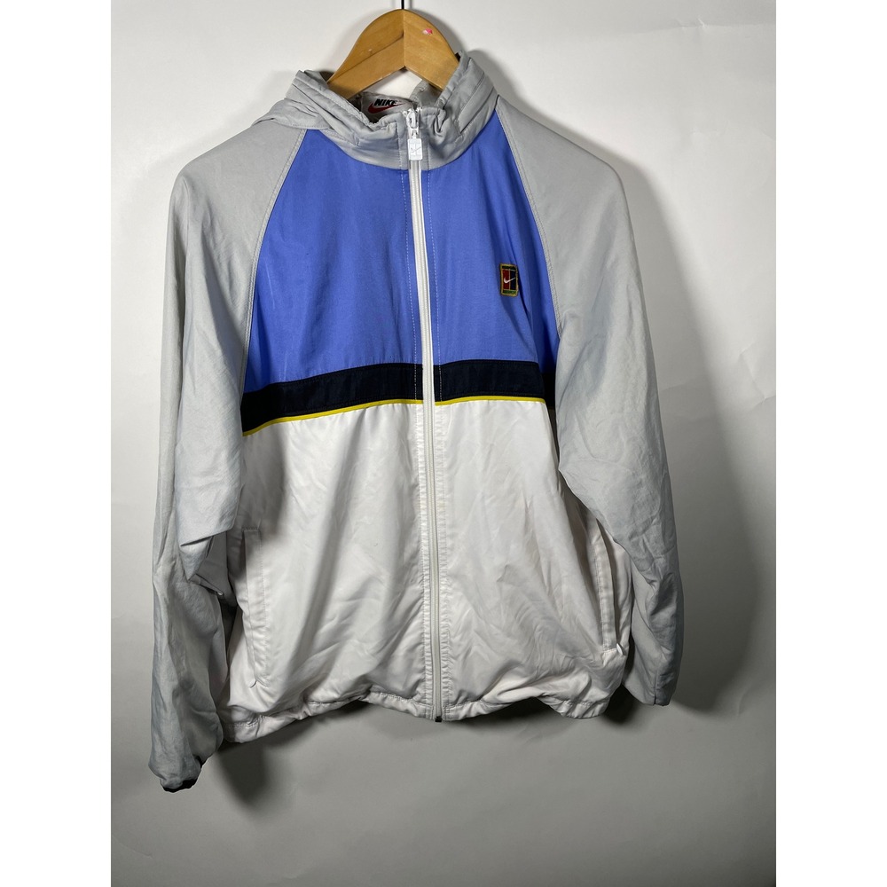 Vintage Nike‎ Tennis Jacket Men's Medium Windbreaker Full Zip Hooded Lightweight